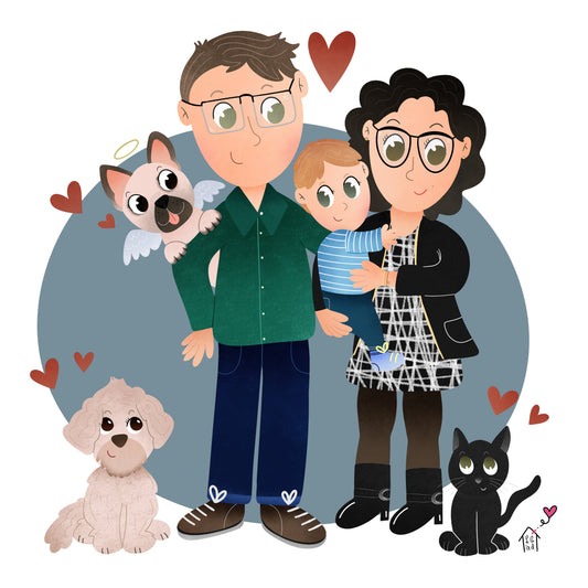 Portrait de famille personnalisé